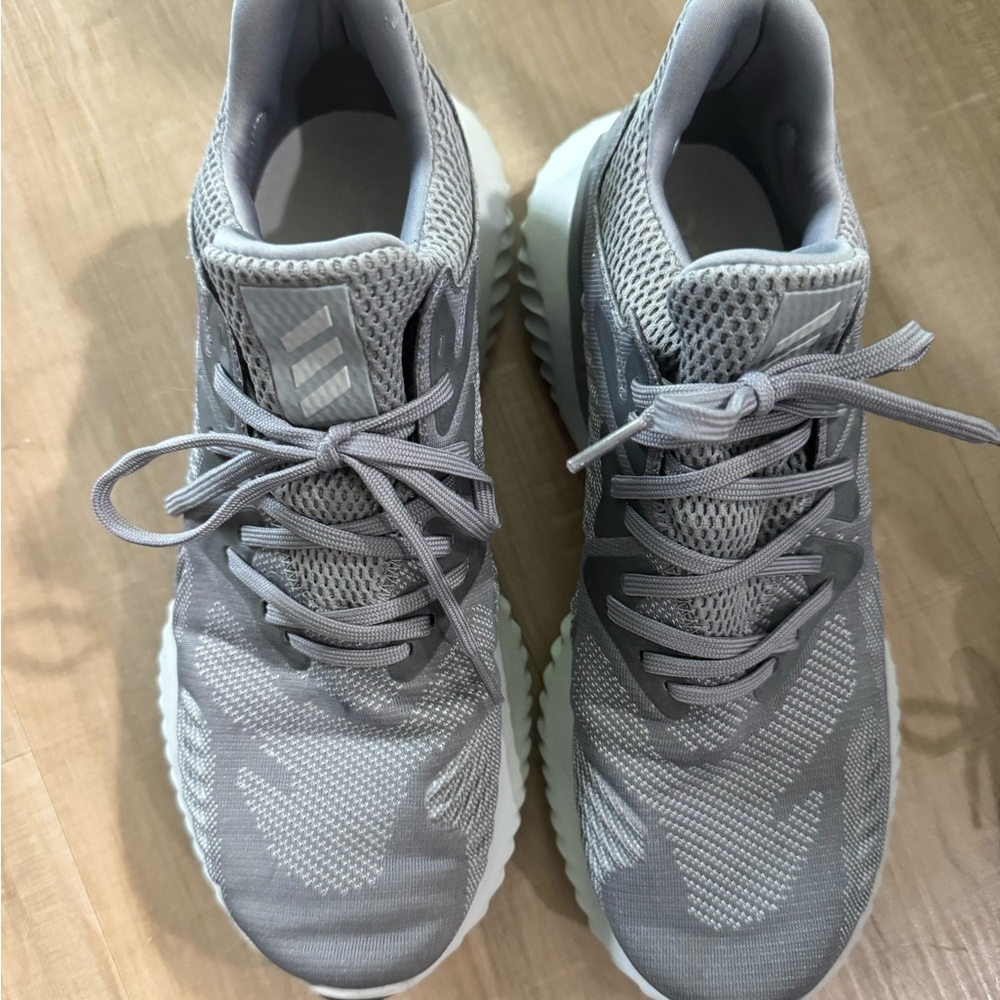adidas Light Gray Mesh Running Shoes